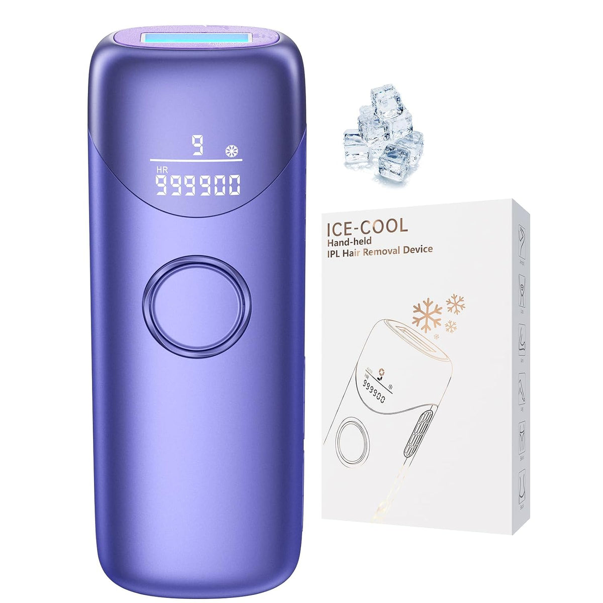 Ubroo 41°F Ice Cooling IPL Hair Removal for Women & Men(Purple) Full‑Body At‑Home Epilator, 97.6% Hair Reduction, Visible In Bikini, Armpits, Legs And Facial Areas