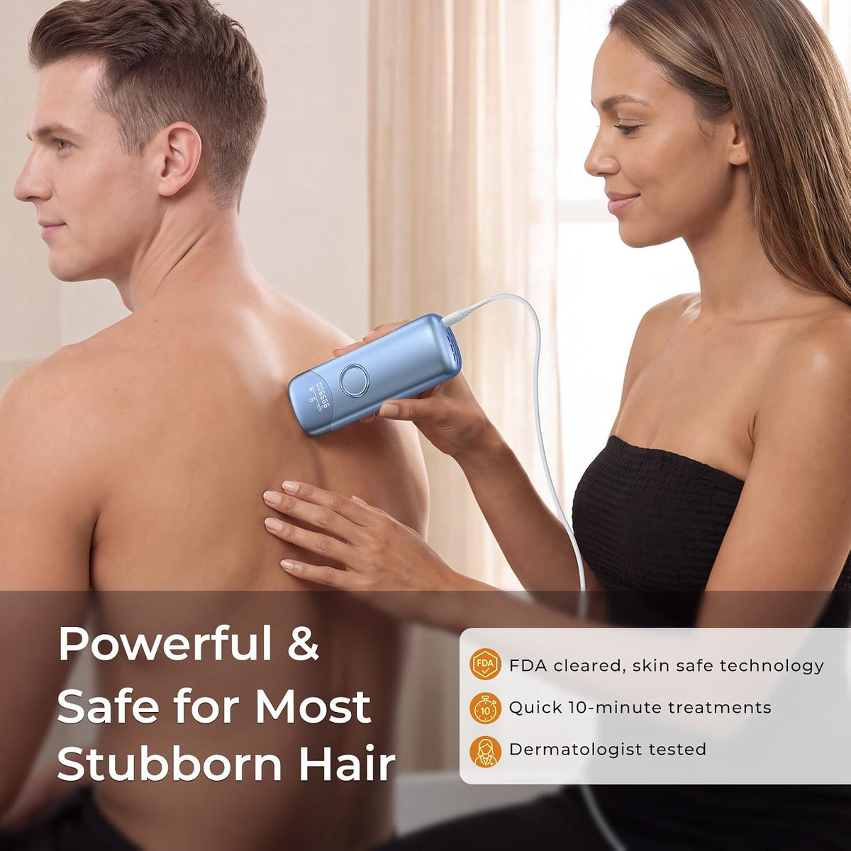 Ubroo 41°F Ice Cooling IPL Hair Removal for Women & Men(Blue) Full‑Body At‑Home Epilator, 97.6% Hair Reduction, Visible In Bikini, Armpits, Legs And Facial Areas