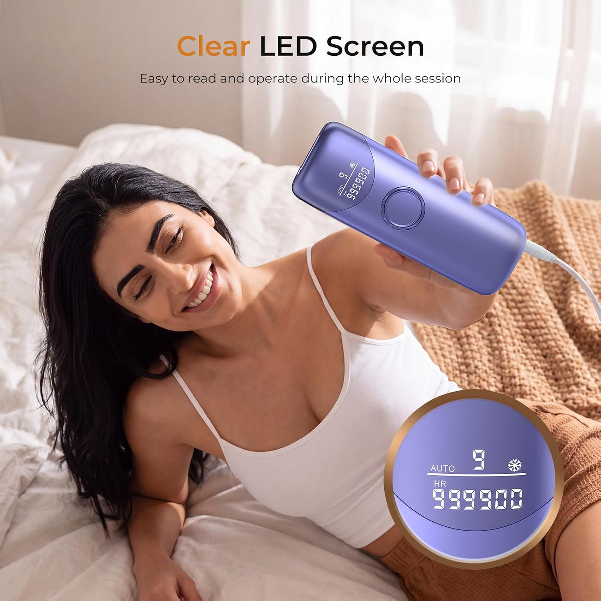 Ubroo 41°F Ice Cooling IPL Hair Removal for Women & Men(Purple) Full‑Body At‑Home Epilator, 97.6% Hair Reduction, Visible In Bikini, Armpits, Legs And Facial Areas