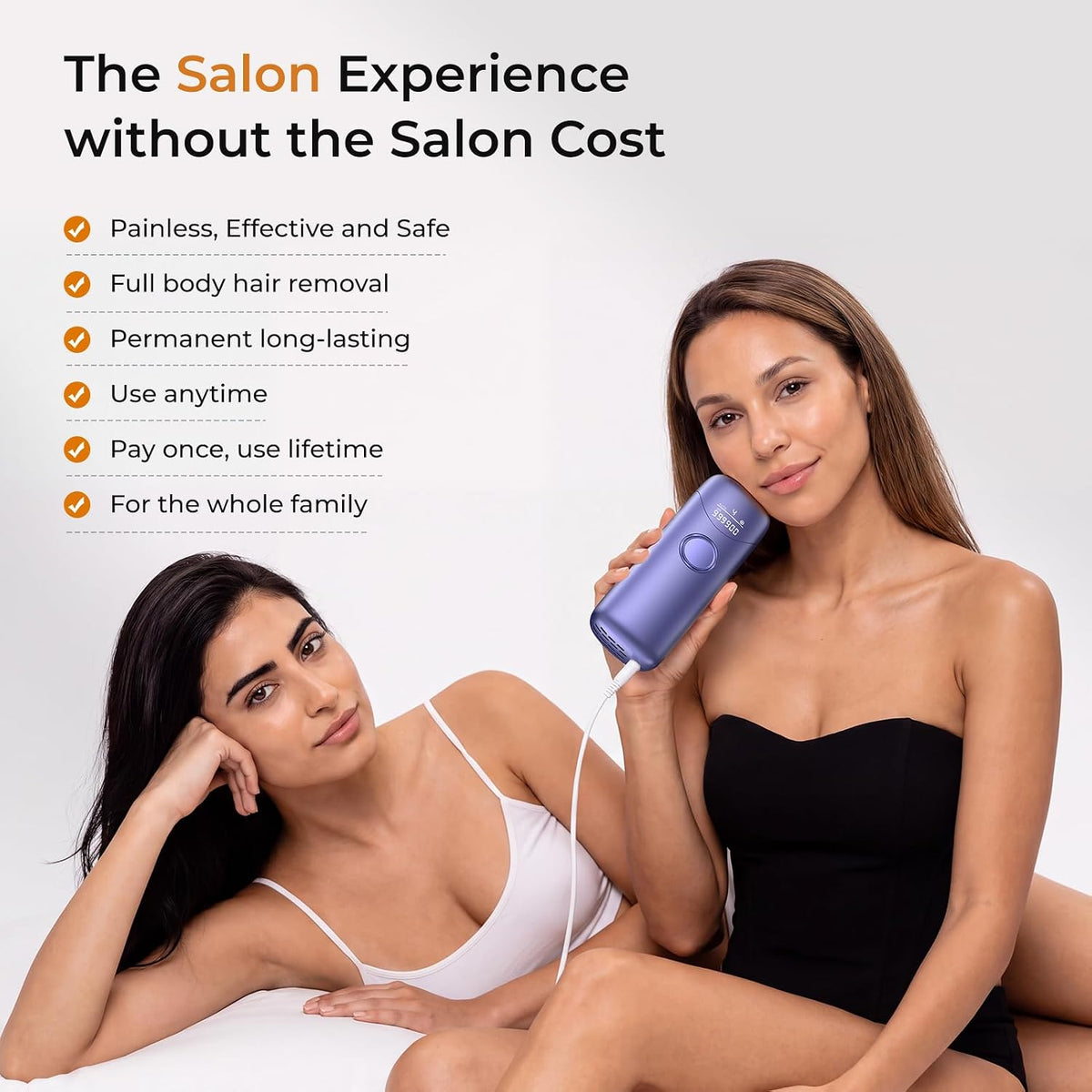 Ubroo 41°F Ice Cooling IPL Hair Removal for Women & Men(Purple) Full‑Body At‑Home Epilator, 97.6% Hair Reduction, Visible In Bikini, Armpits, Legs And Facial Areas