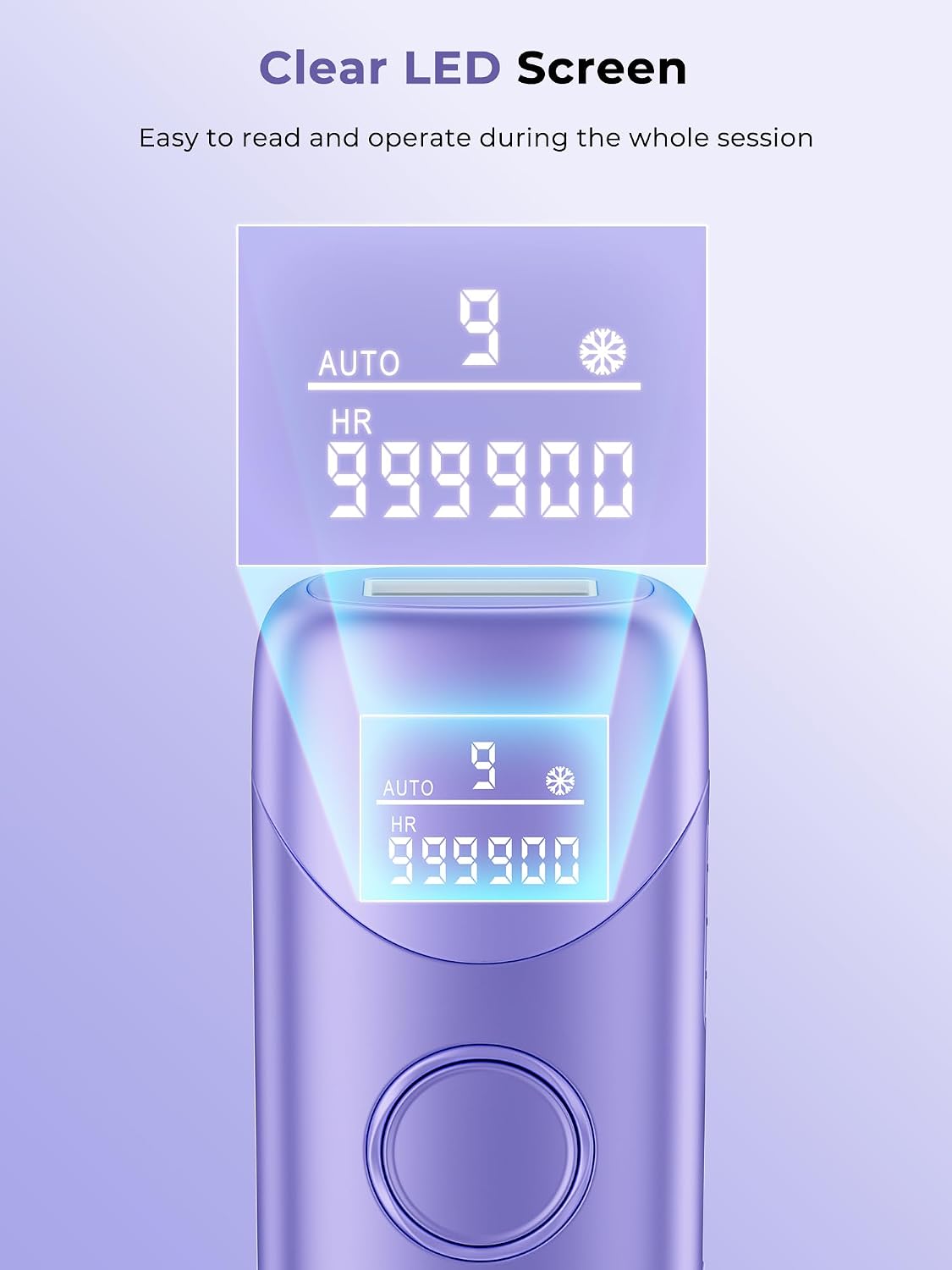 Ubroo Laser Hair Removal for Women, 97.6% Hair Reduction in 2 Session, 5℃ Ice Cooling IPL Hair Removal Device, Hair Removal at Home for Legs Bikini Armpits Facial (Purple)