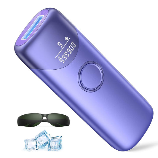 Laser Hair Removal,IPL Hair Removal Device with 5℃ Ice Cooling,At-Home Painless Laser Hair Removal for Women & Men,Body Legs Armpits Use (Purple)