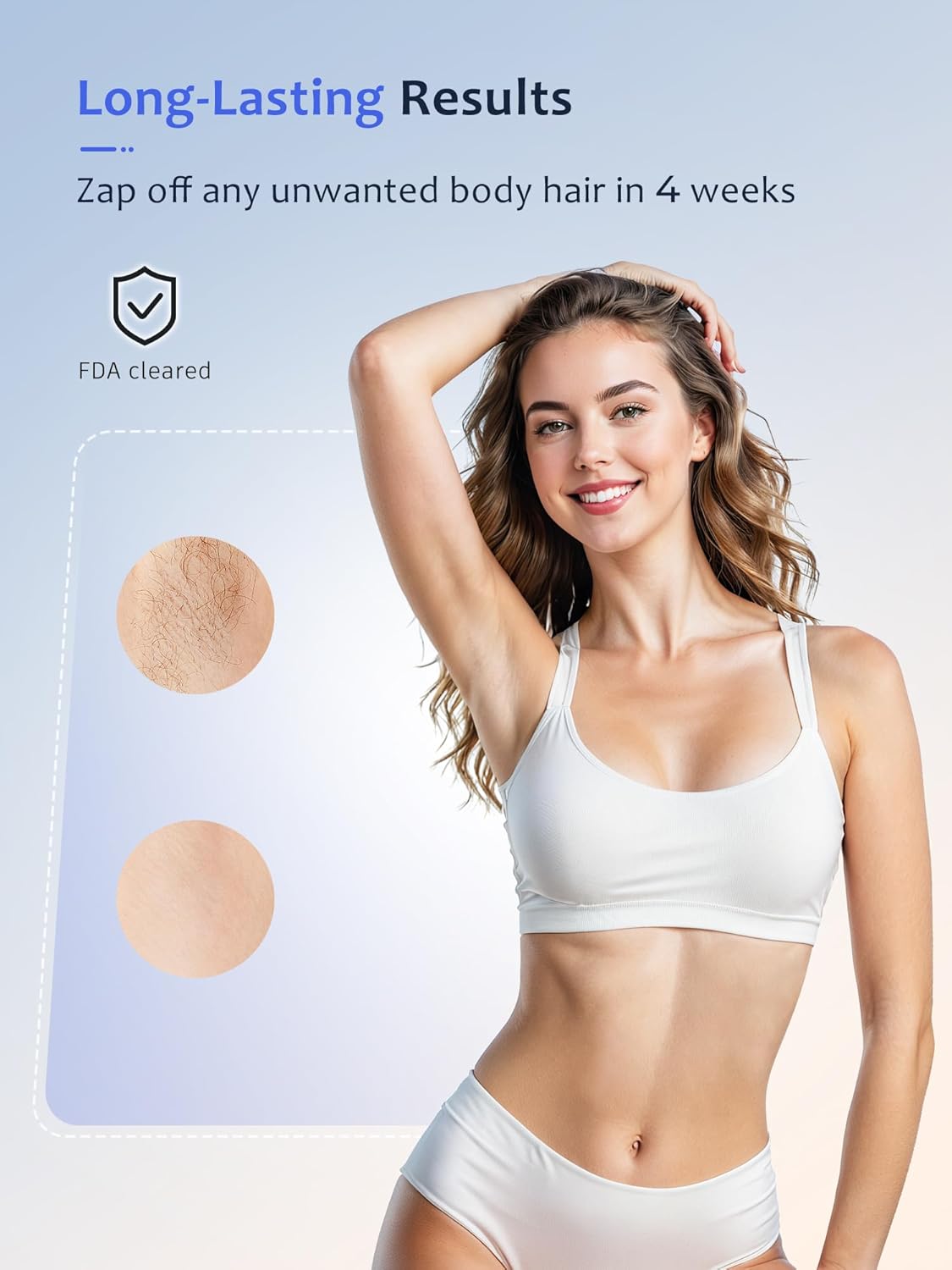 Laser Hair Removal,IPL Hair Removal Device with 5℃ Ice Cooling,At-Home Painless Laser Hair Removal for Women & Men,Body Legs Armpits Use (Gold)