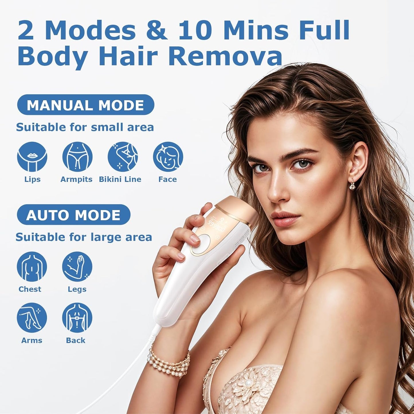 Laser Hair Removal, Ubroo IPL Laser Hair Removal for Women and Men, 3 In 1 At Home Hair Removal Device, 999,900+ Flashes Permanent Painless Hair Removal Machine with Ice Cooling for Whole Body Use