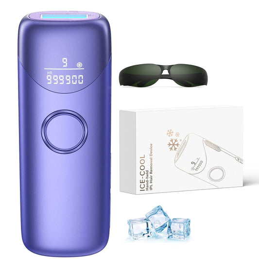 Ubroo Laser Hair Removal with 5℃ Ice Cooling,Hand-held Hair Removal Device IPL Hair Removal for Women and Men,Reduce Hair Regrowth,Full Body Use for Legs,Bikini,Armpits（Purple）